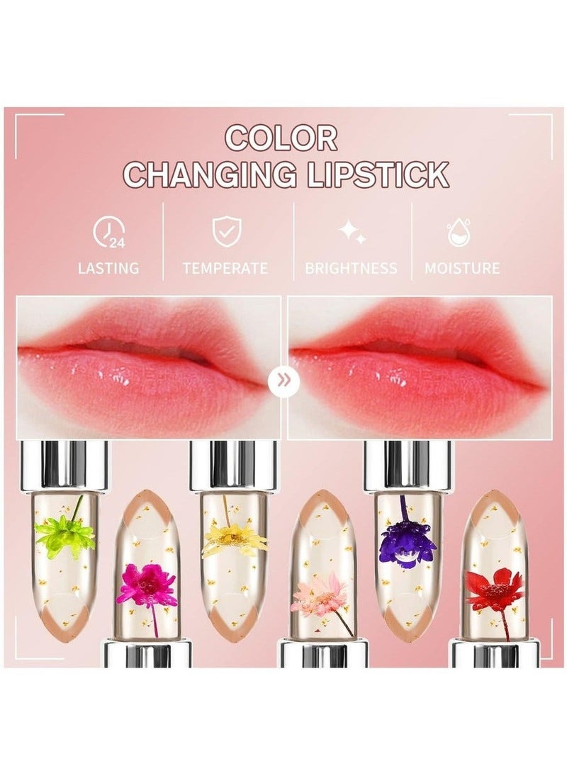 Mn 6Pieces Flower Lipstick Moisturizer Lip Gloss Pink - Image 5