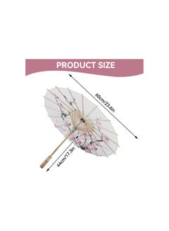 Generic 23inch Paper Umbrella Parasol, Plum Blossoms Japanese Chinese Paper Umbrella for Wedding Decor Art Party Photography Props Classical Dance Decorations  - Image 2