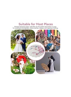 Generic 23inch Paper Umbrella Parasol, Plum Blossoms Japanese Chinese Paper Umbrella for Wedding Decor Art Party Photography Props Classical Dance Decorations  - Image 4