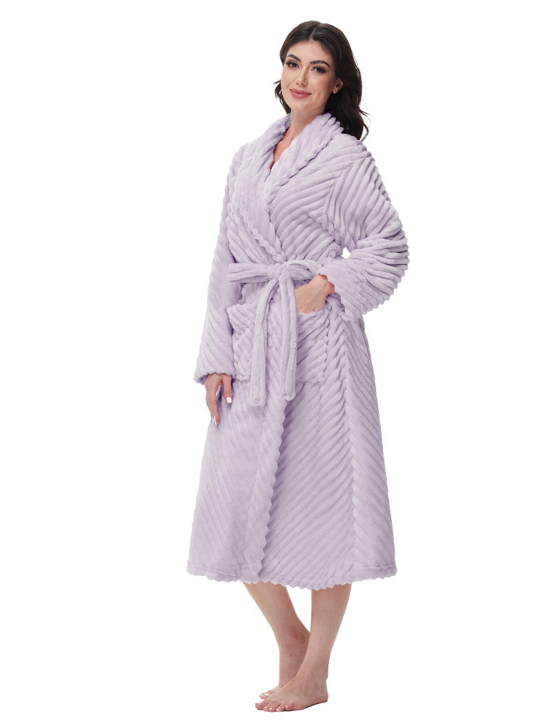 Yurhap Premium Robes for Women - Super Soft Cozy Fleece Womens Robe Plush Long Bathrobe - Image 1