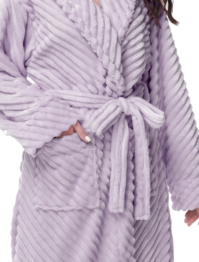 Yurhap Premium Robes for Women - Super Soft Cozy Fleece Womens Robe Plush Long Bathrobe - Image 3