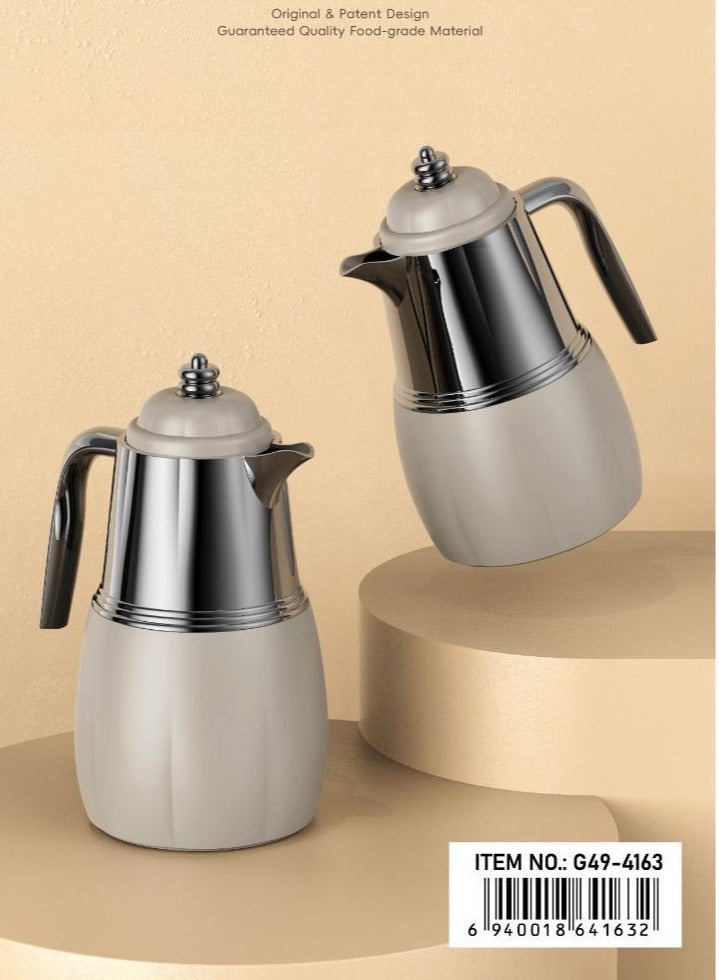 AL-GANNAS 2 Peice Thermos Set for Tea & Coffee | 1L & 0.7L | High-Quality with 2-Year Heat Retention Warranty | Elegant New Design - Image 4