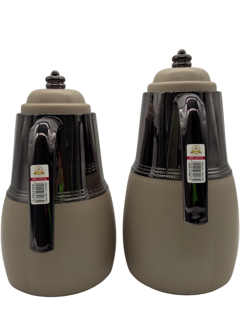 AL-GANNAS 2 Peice Thermos Set for Tea & Coffee | 1L & 0.7L | High-Quality with 2-Year Heat Retention Warranty | Elegant New Design - Image 5