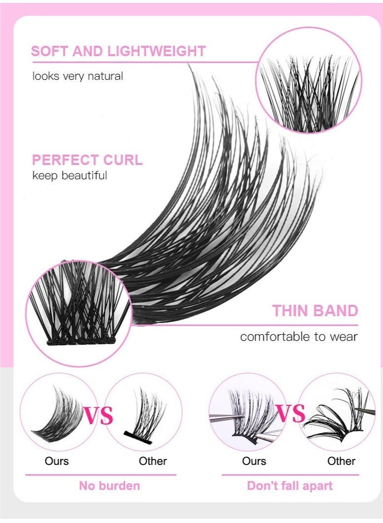 جلامكيت الفردية الرموش العنقودية الرموش DIY رمش نظرة طبيعية 3D تأثير الأسود الفردية الرموش الصناعية مع الغراء رمش - Image 4