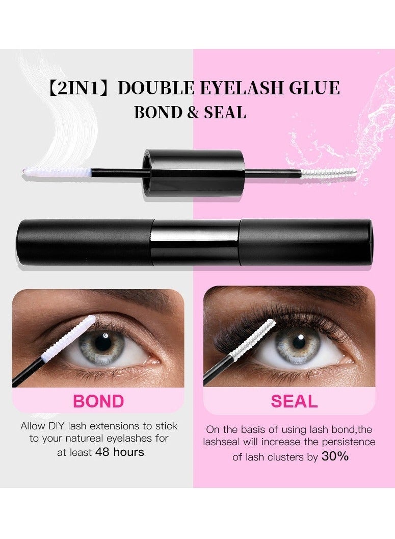 جلامكيت الفردية الرموش العنقودية الرموش DIY رمش نظرة طبيعية 3D تأثير الأسود الفردية الرموش الصناعية مع الغراء رمش - Image 5