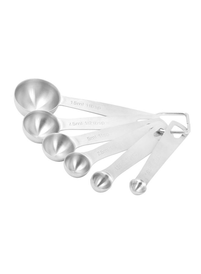 Royalford 6-Piece Stainless Steel Measuring Spoons Set Silver - Image 2
