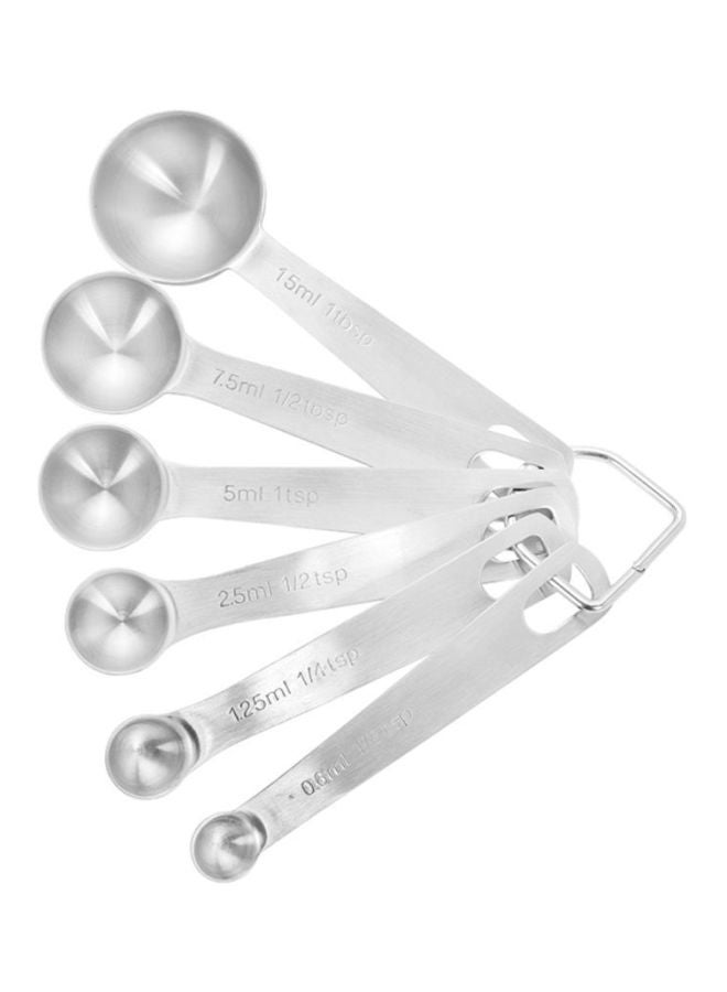 Royalford 6-Piece Stainless Steel Measuring Spoons Set Silver - Image 3