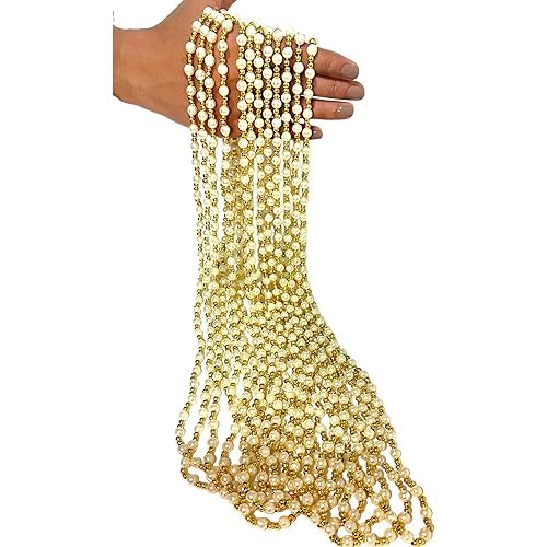 PATWA TRADERS Pack of 12 Swagat Mala for Baratis - Handmade with Pearl Beads (CREAME.) - Image 3