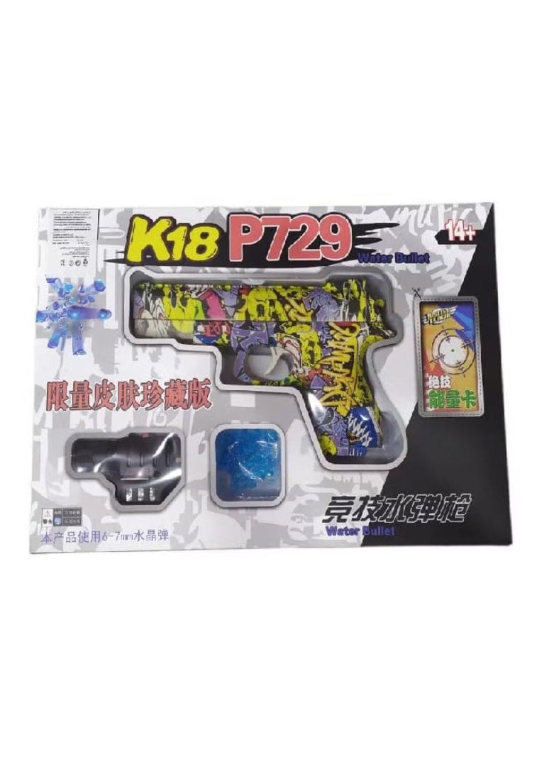 Generic Creative Design Water Bullet Gun 6-7mm Bullet Size With Lazer and Bullets K18 - Multi Color  - Image 1