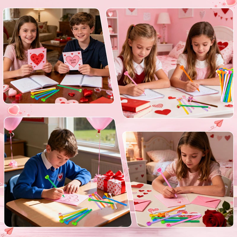 LiYiQ 50 Pcs Valentine's Day Conversation Gel Ink Pen Fun Pens Bulk Kawaii Be Mine Kiss Me Love Conversation Cute Pens for Office Home Student Present - Image 5