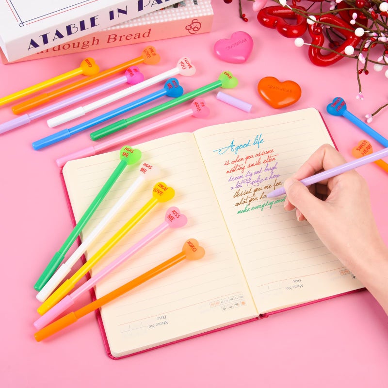 LiYiQ 50 Pcs Valentine's Day Conversation Gel Ink Pen Fun Pens Bulk Kawaii Be Mine Kiss Me Love Conversation Cute Pens for Office Home Student Present - Image 2