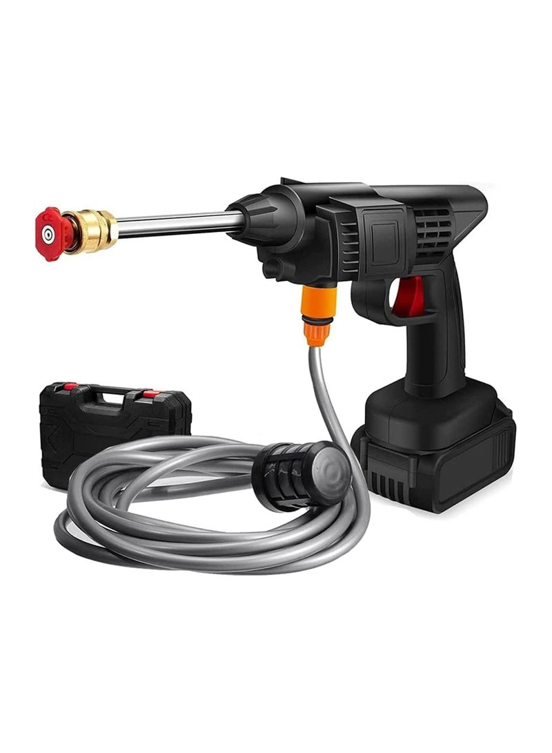 Phone Planet غسالة سيارات لاسلكية عالية الضغط 48 فولت 25000 مللي أمبير 30 بار مع فوهات ومجموعة مدفع مياه لتنظيف الحدائق وغسالة نفاثة متعددة الأغراض مع محول ثلاثي السنون من المملكة المتحدة - Image 1