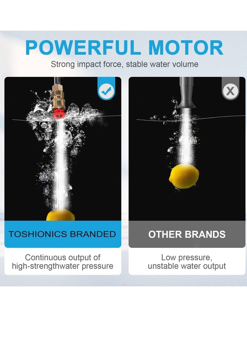 Phone Planet غسالة سيارات لاسلكية عالية الضغط 48 فولت 25000 مللي أمبير 30 بار مع فوهات ومجموعة مدفع مياه لتنظيف الحدائق وغسالة نفاثة متعددة الأغراض مع محول ثلاثي السنون من المملكة المتحدة - Image 5