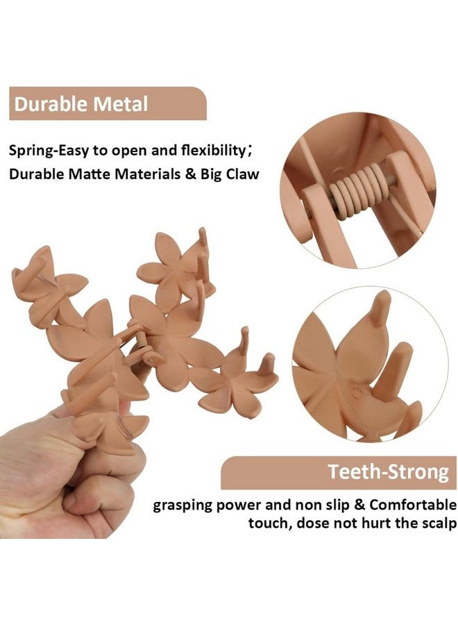 Dwiza Enterprise Matte Plastic Flower Claw Hairclips for Women, Non-Slip Large Claw Clutchers, Hawaiian Hair Flower Clips For All Hair Types - Hair Styling Accessories For Girls (Set of 4 Pcs) - Image 5