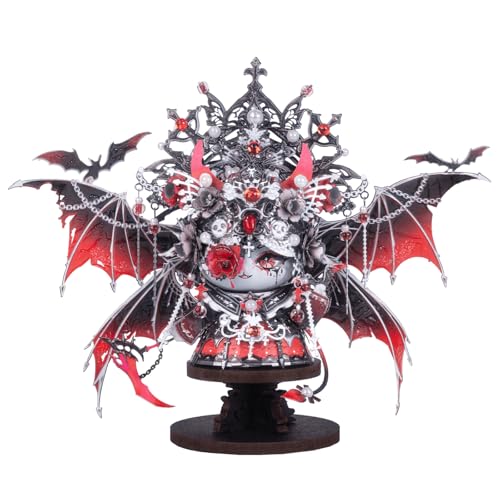 MU 3D Metal Puzzles for Adults Magnetic Interchangeable Cat Head Puzzle Vampire Dark Queen Kitty with 2 Base Spooky Puzzle Metal Models Kits Building DIY Sets Cat Lover Owner Gifts Collectibles - Image 5