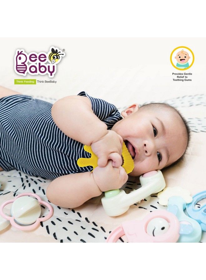 Beebaby Finger Shape Soft Silicone Teether For 3 To 6Months With Storage Case Bpa Free Teething Toy For Babies With Textured Surface For Soothing Gums. 100% Food Grade (Fingeryellow) - Image 4