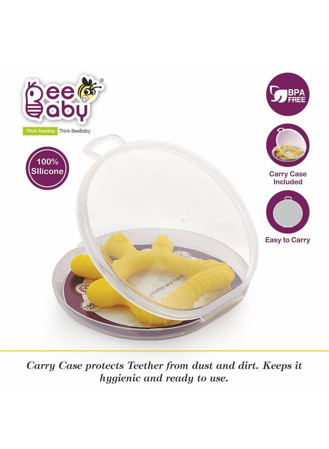 Beebaby Finger Shape Soft Silicone Teether For 3 To 6Months With Storage Case Bpa Free Teething Toy For Babies With Textured Surface For Soothing Gums. 100% Food Grade (Fingeryellow) - Image 3