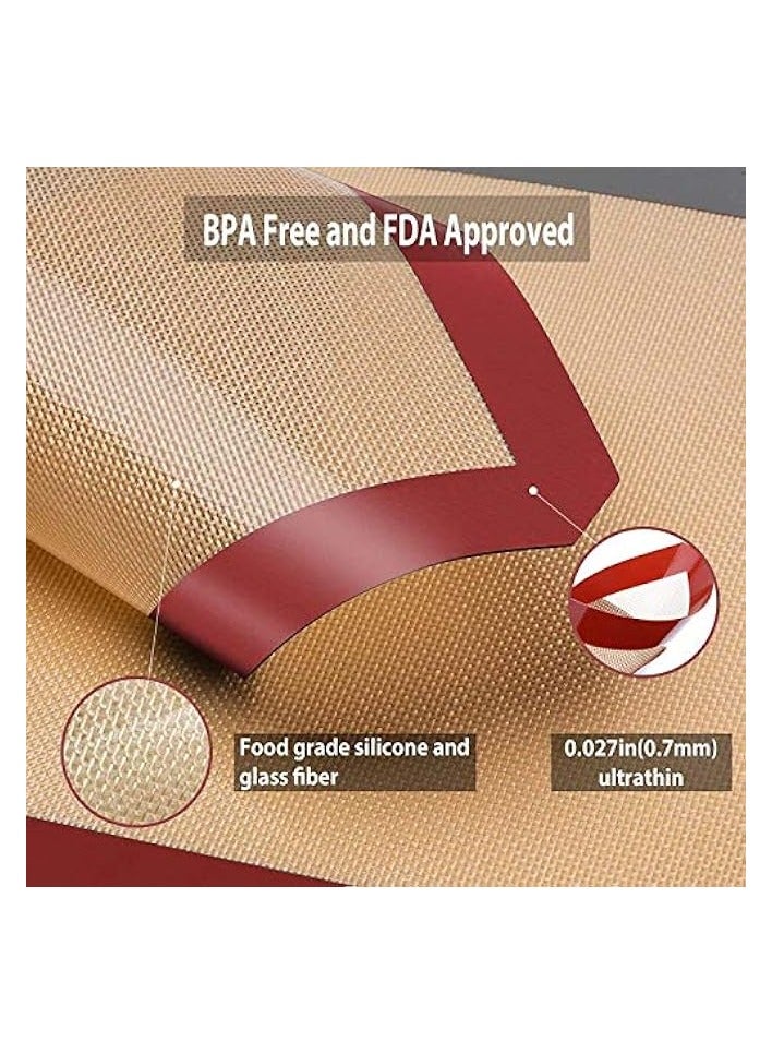 erorex 2 Pack Silicone Baking Mat, Non-Stick Heat Resistant Premium Silicone Baking Mat for Cookies, Pizzas - Image 2