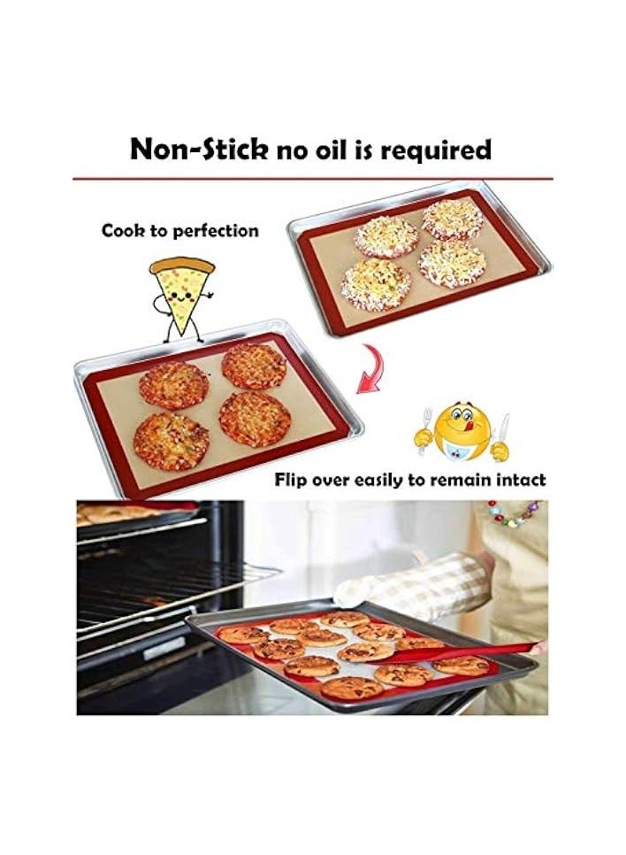 erorex 2 Pack Silicone Baking Mat, Non-Stick Heat Resistant Premium Silicone Baking Mat for Cookies, Pizzas - Image 5