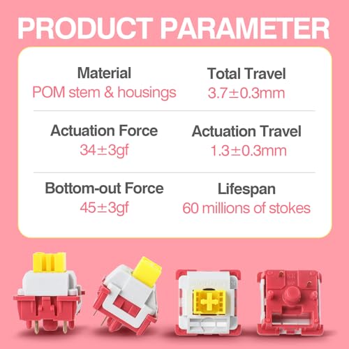 EPOMAKER x LEOBOG Nimbus V3 Keyboard Switches, 35 Pcs 34gf Linear Switch Set, Factory Lubed 5-Pin Switch with POM Stem, LED Slot for Mechanical Gaming Keyboard, Compatible with MX Keycaps - Image 3