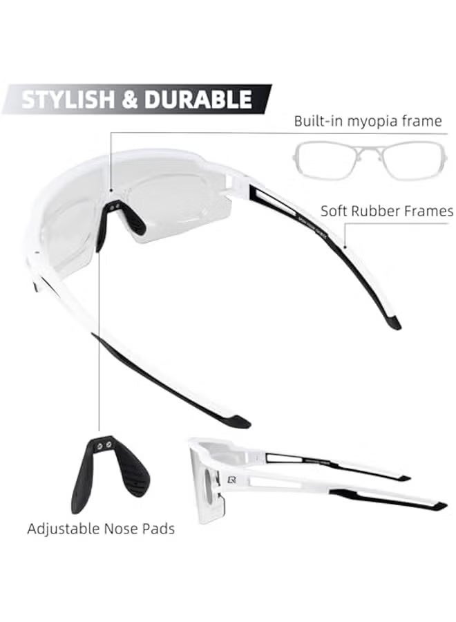 روكبروز نظارات شمسية رياضية فوتوكرومية من ROCKBROS للرجال والنساء لركوب الدراجات وحماية من الأشعة فوق البنفسجية - Image 2