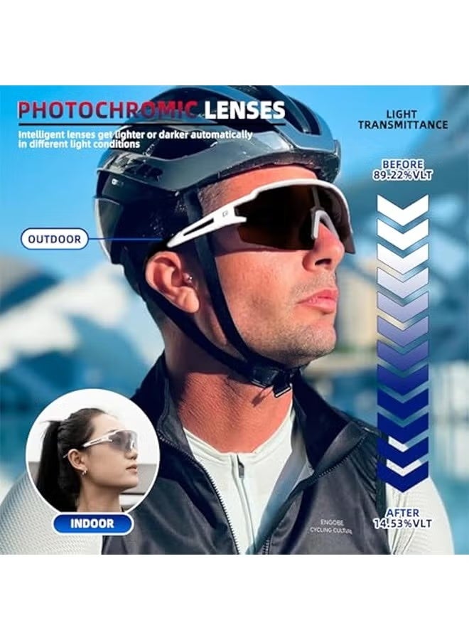 روكبروز نظارات شمسية رياضية فوتوكرومية من ROCKBROS للرجال والنساء لركوب الدراجات وحماية من الأشعة فوق البنفسجية - Image 5