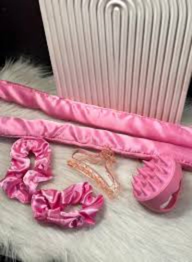 calp hair massager scalp hair massager+ hair care set Heatless Curls Heatless Curling Rod Headband No Heat hair curler Hair Rollers for Long and Medium Hair 4 Piece Heatless Curler for natural Hair (random colors) - Image 1