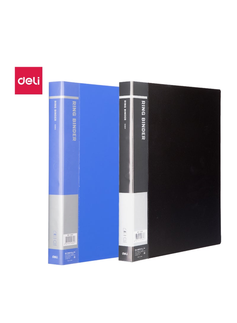 Deli E5382 A4 Ring Binder 鈥?Durable PP Cover, Easy Customization with Insertable Sleeves, Office-Friendly Colors, Long-Term Use - Image 1