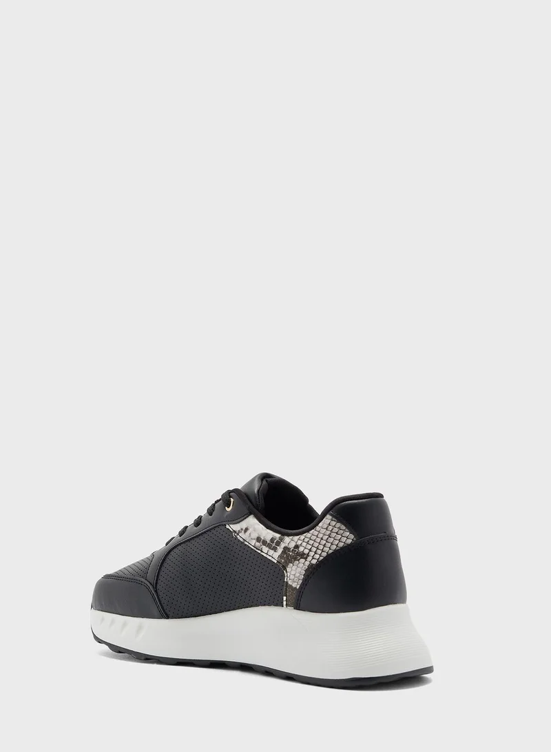 Ginger Faux Snake Detail Sneaker