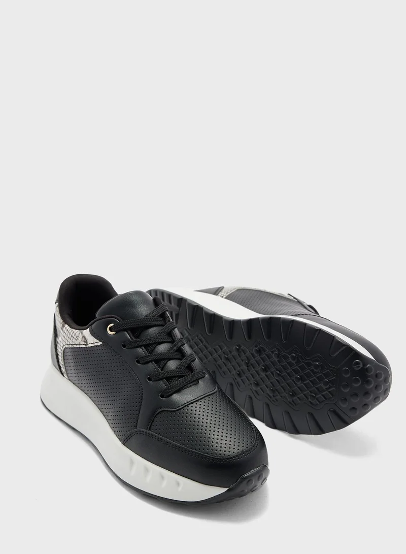 Ginger Faux Snake Detail Sneaker