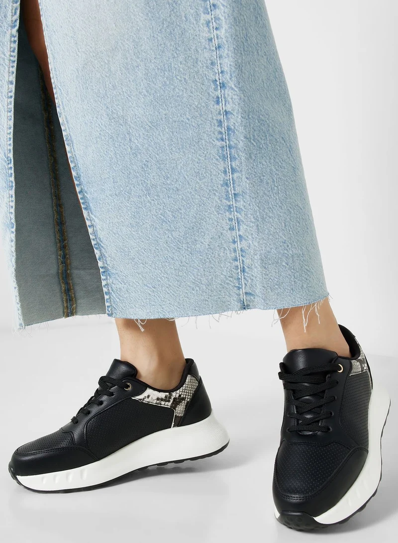 Ginger Faux Snake Detail Sneaker