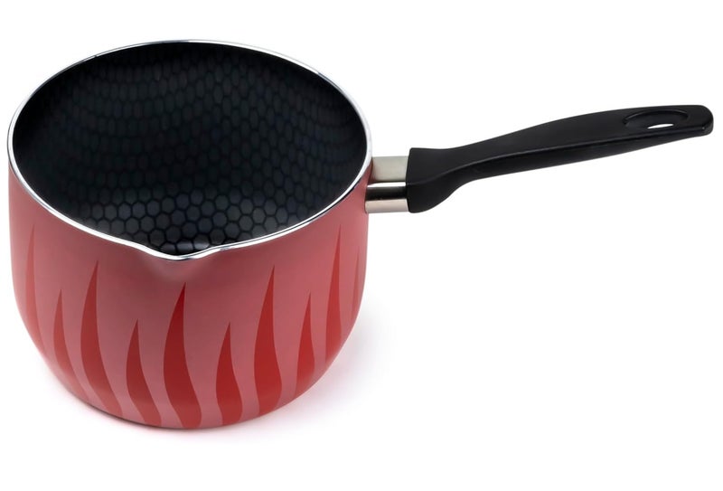 Senstan Flame Design Non-Stick Saucepan 18Cm with Stay Cool Bakelite Handle, Red - Image 1