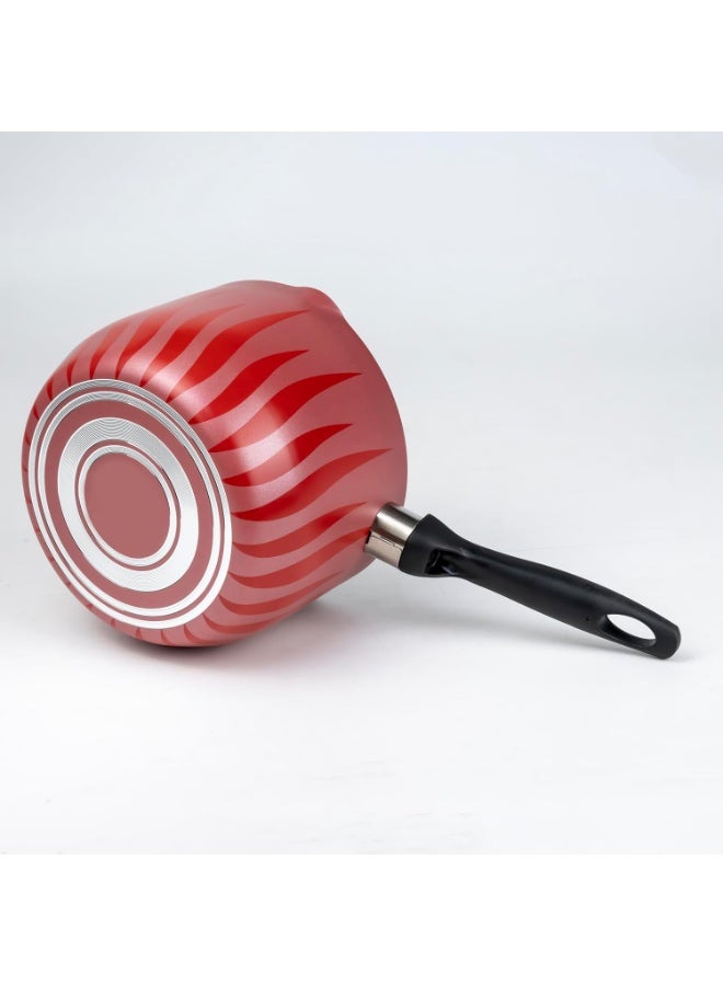 Senstan Flame Design Non-Stick Saucepan 18Cm with Stay Cool Bakelite Handle, Red - Image 2