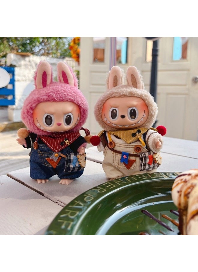 Labubu Doll Clothes 17 Heart Macaron Vinyl Face Pull Cloth Baby Clothes Change For Postage-Specifications:17cm Heart-warming Macaron Cloth Clothes (only Baby Clothes Sold, Doll Not Included)-Color:Dawn Baby Clothes  - Image 2