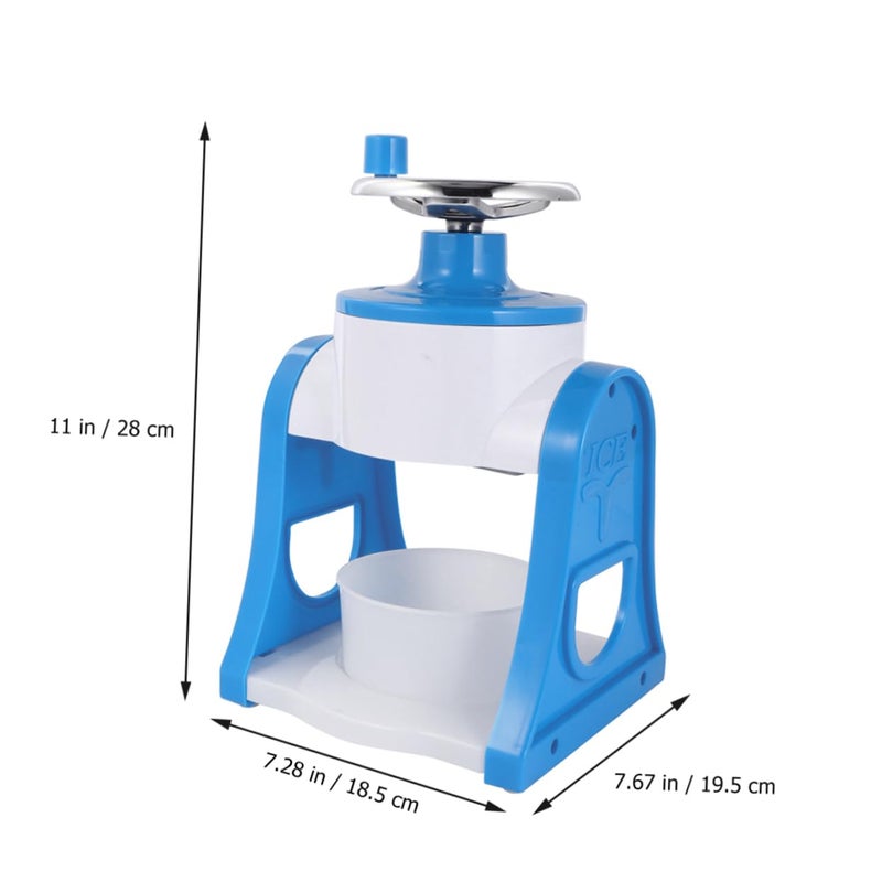 Manual Ice Shaver Crusher Hand Crank Portable Blue for Smoothies Slushies Cones Home Use - Image 5