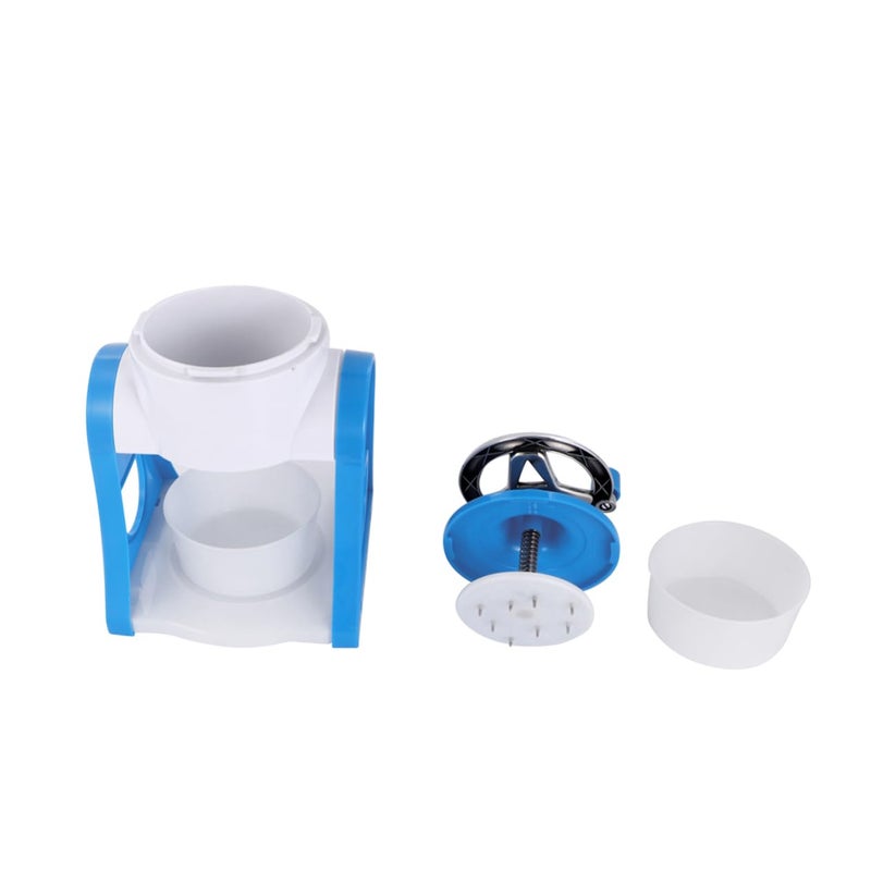 Manual Ice Shaver Crusher Hand Crank Portable Blue for Smoothies Slushies Cones Home Use - Image 2