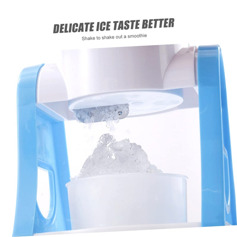 Manual Ice Shaver Crusher Hand Crank Portable Blue for Smoothies Slushies Cones Home Use - Image 4