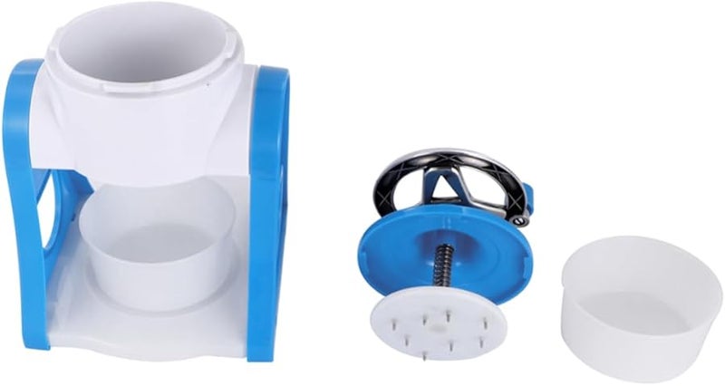 Manual Ice Shaver Crusher Hand Crank Portable Blue for Smoothies Slushies Cones Home Use - Image 1