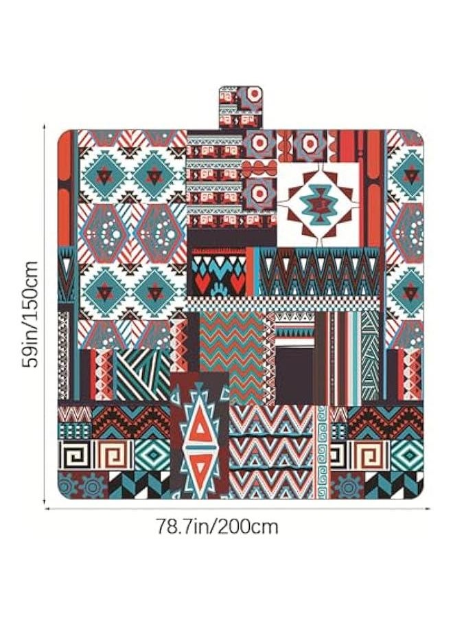 HOOKOR Beach Mat, Picnic Blankets Waterproof Sandproof with Waterproof Backing, Outdoor Blanket for Travel, Camping, Hiking, 59x79 inch (38-02)  - Image 2