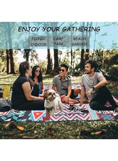 HOOKOR Beach Mat, Picnic Blankets Waterproof Sandproof with Waterproof Backing, Outdoor Blanket for Travel, Camping, Hiking, 59x79 inch (38-02)  - Image 3