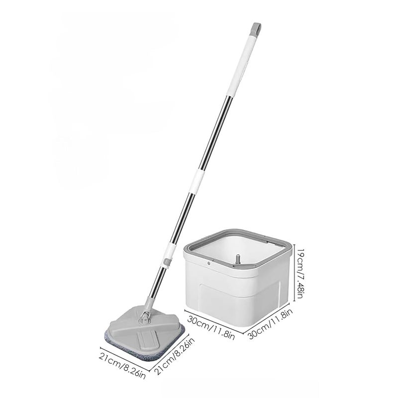 JUVIW Bucket Quick Spin Mop with 2 Microfiber pads Wet Dry Mophead Floor Cleaning pocha Extendable Handle Removable Wringer 360 Floor Cleaner Mopping Set Reversible - Image 4