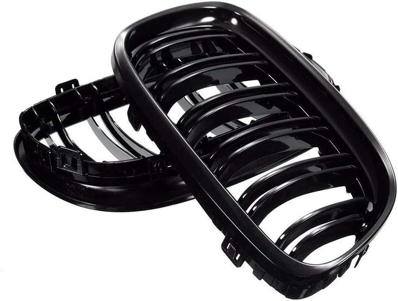 SNA E90 Gloss Black Kidney Grille Compatible with 2009-2011 BMW 3 Series E90 E91 - 2-pc Set - Image 3