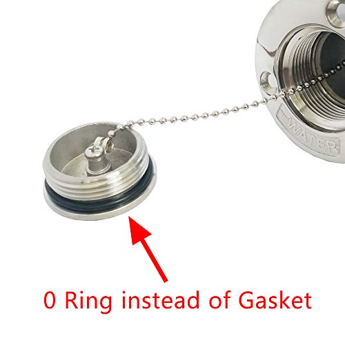 NRC&XRC New Casting 2"(50mm) Boat Water Deck Fill/Filler with KeyCap Marine Grade316 SS Hardware for Boat Yacht Caravan,RV - Image 5