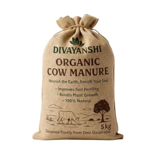 DIVAYANSHI Organic Cow Manure – Enriched Desi Cow Dung Compost | Nourishes Plants Naturally for Healthy Growth & Blooming Gardens (5kg) - Image 1