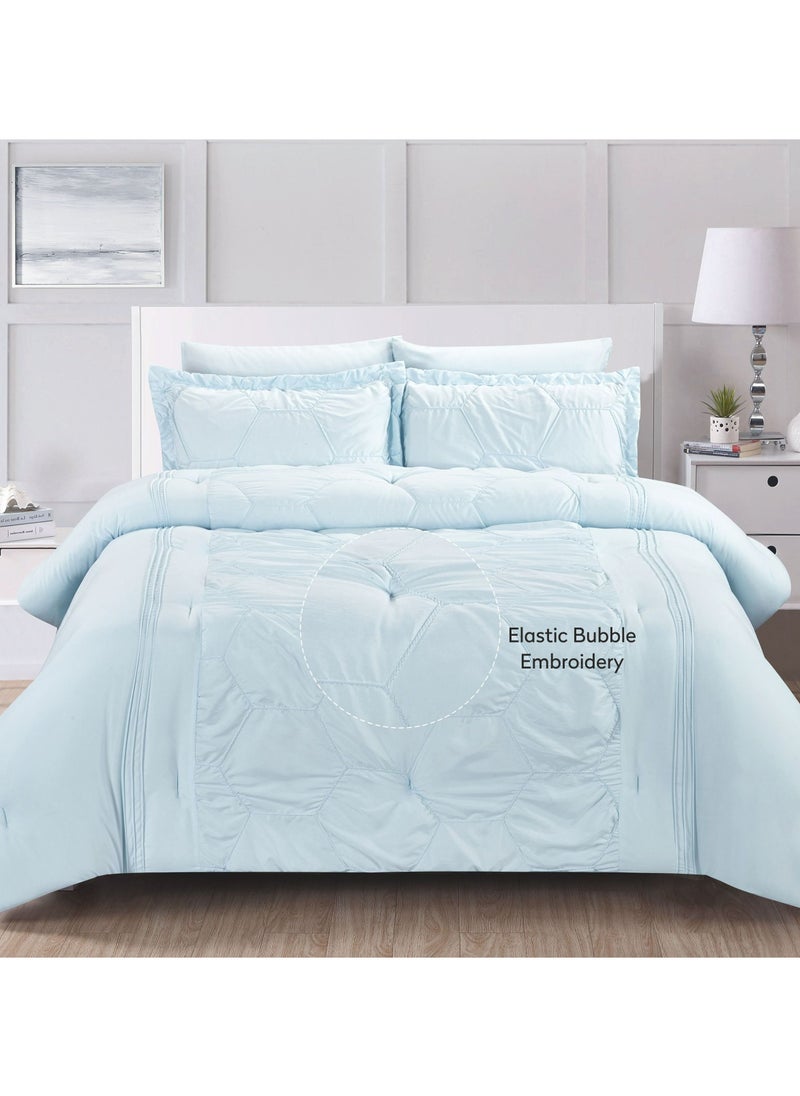Donetella 4- Piece Designer Comforter Set Single Bed 180 x 240 Cms Soft Microfiber Spamint.  - Image 2