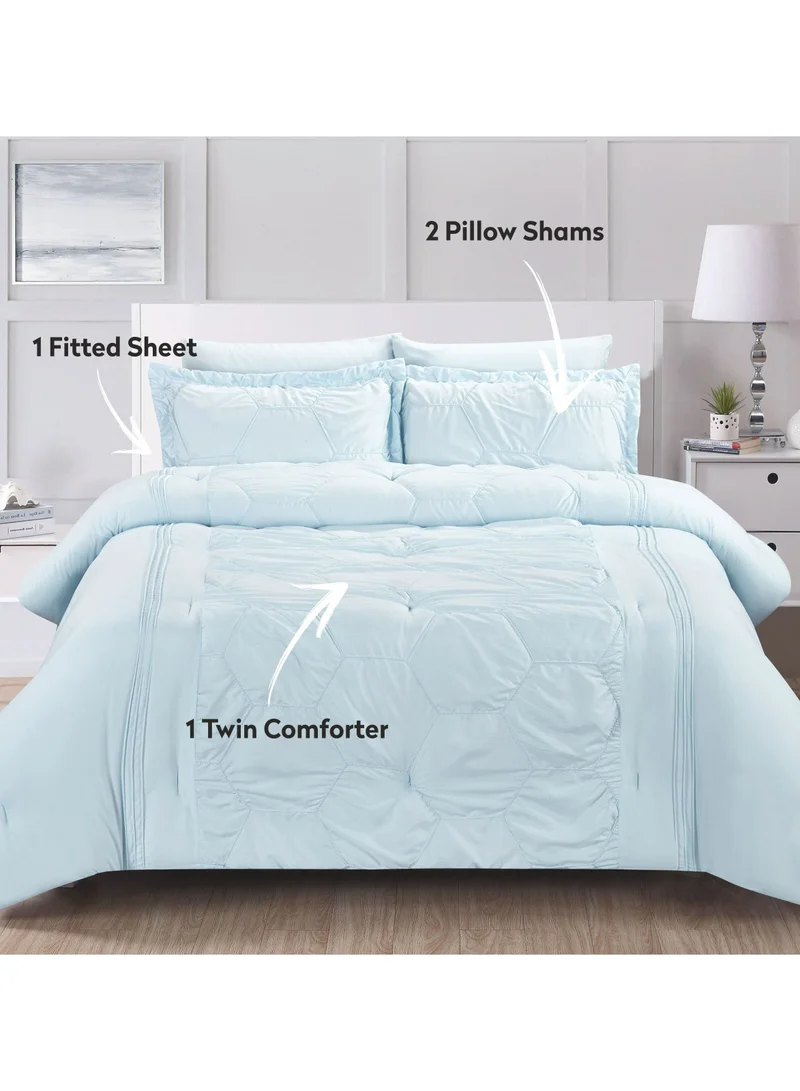 Donetella 4- Piece Designer Comforter Set Single Bed 180 x 240 Cms Soft Microfiber