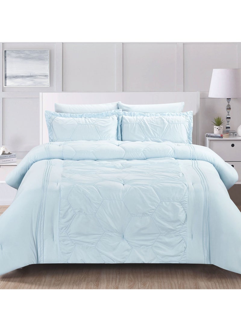 Donetella 4- Piece Designer Comforter Set Single Bed 180 x 240 Cms Soft Microfiber Spamint.  - Image 1