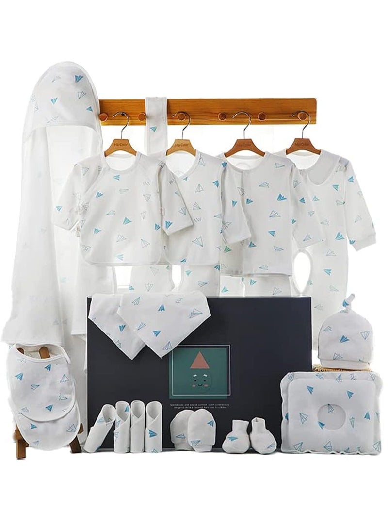 Beauenty Baby Newborn Essentials Layette Gift Set with Box 22 Piece Baby Girl Boys Gifts Premium Cotton Baby Clothes Accessories Set Fits Newborn Baby Suit Set Cuddle Strap Bib Gloves Saliva Towel Pillow - Image 1