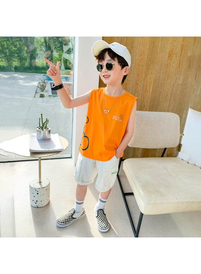 Zuoxi Boys' Tank Tops 2025 Summer Kids' Cotton Sport Shirts Sleeveless T-shirts For Big Boys - Image 4