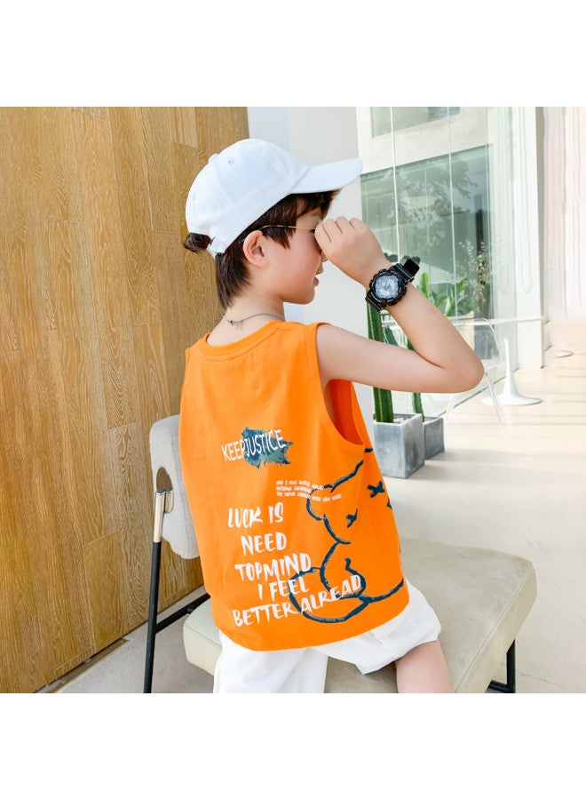 Zuoxi Boys' Tank Tops 2025 Summer Kids' Cotton Sport Shirts Sleeveless T-shirts For Big Boys - Image 2